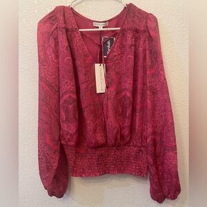 Anthropologie Maison D’amelie pink paisley long sleeve.